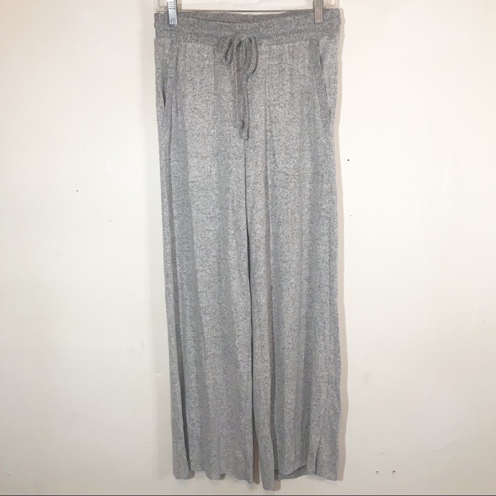 Maronie Heathered Gray Wide Leg Lounge Pants